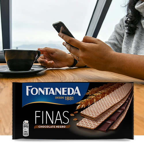 Finas barquillo chocolate negro Fontaneda en DisfrutaBox Origen