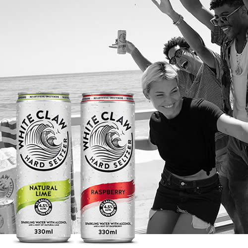 White Claw Natural Lime y White Claw Raspberry  en DisfrutaBox All You Need is Love